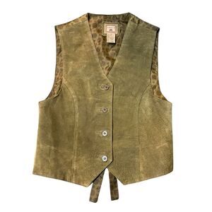 Vintage 90s Company B Genuine Leather Vest Size 8